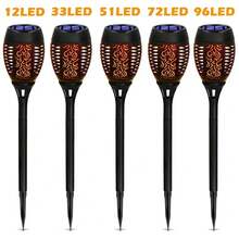 Outdoor Solar Flashlight, Apzzloxh Semi-Recessed LED Path Lighting, Low-Voltage Auto Switch Control, Detachable Lawn Lights And Landscape Lighting, Solar Flame Effect Garden Flashlight, Plastic Lampshade, Rechargeable Ni-MH Battery - Multi-Pack