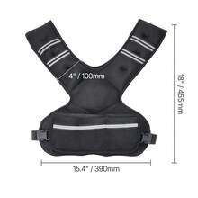 Chaleco ponderado ajustable, chaleco de peso de 20-32 libras con 6 pesos de arena de hierro y raya reflectante, conjunto de ejercicio de chaleco de peso corporal para hombres y mujeres, equipo de entrenamiento para el entrenamiento de fuerza - Negro - Ver 10