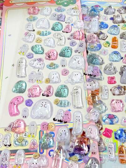 3D浮球家庭浮雕水晶贴纸，亚克力浮雕贴纸，DIY手机壳装饰，烘焙主题3D自粘纸，PVC和亚克力奖励装饰贴纸，适用于水瓶、手机壳、笔记本、相册、DIY装饰贴纸、儿童互动贴纸、日常装饰贴纸、派对装饰贴纸、儿童贴纸游戏