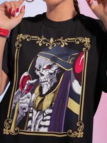 Albedo Overlord Tshirt, Anime Overlord Character, Demon Girl, Succubus, Ainz Ooal Gown, Momonga, Tomb Of Nazarick, Anime Streetw - 黑色 - 查看 2