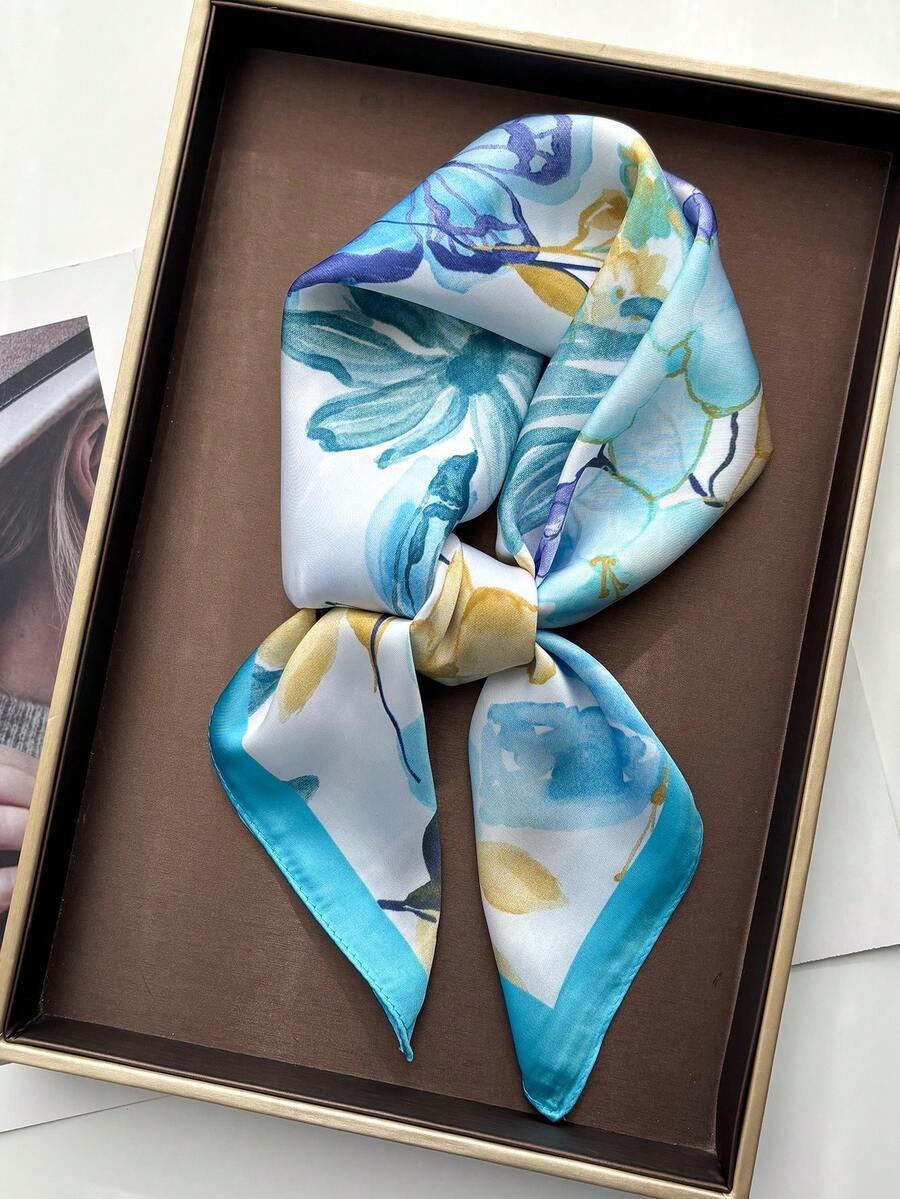 1pc Women's Bandana Scarf, Paisley Print, Silky Fabric Headband, Neck Scarf, Suitable For Daily Use