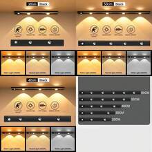 Yogle Modern LED Motion Sensor Light Strip, Wireless Rechargeable Magnetic Adhesive Light Bar For Cabinets, Wardrobes, Intelligent Cupboards - Simulated Hill Effect, No Wiring Required, Easy Installation, USB Powered, Plastic Material, Moire Stripe Pattern, Lacquered Surface, Button Control, Dimmable, LED Lights, Home Decor, Smart Lighting, Minimalist Style, Fashionable Design, High-Quality Illumination, Home Decor - Black - View 10