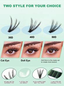 300pcs Eyelash Extensions, D Curl 9-16mm Mixed Length DIY Lash Extensions, 30P+40P+50P, Fluffy Segmented Lash Extensions, Natural Cluster Lash Extensions, Mixed Length Lash Extensions, Faux Mink Segmented Lash Extensions - D - View 5