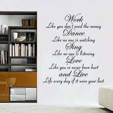 1 miếng dán tường với những câu nói truyền cảm hứng để trang trí nhà cửa, hình dán về thái độ sống cho phòng khách, phòng ngủ, phòng học và phòng ăn. - màu đen - Xem 2