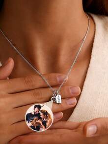 Dây chuyền chiếu ảnh kỷ niệm thú cưng cá nhân hóa, dây chuyền hình trái tim chiếu dấu chân và tên, trang sức ảnh thú cưng, dây chuyền ảnh mèo chó, quà tặng trang sức kỷ niệm bất ngờ dịp Giáng sinh & Halloween dành cho người thân yêu. - Nhiều màu-Phong cách 2 - Xem 3