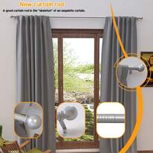 银色浪漫风格金属小圆头窗帘杆，设计时尚，安装简便，适用于各种窗户类型 - 銀色 - 查看 2