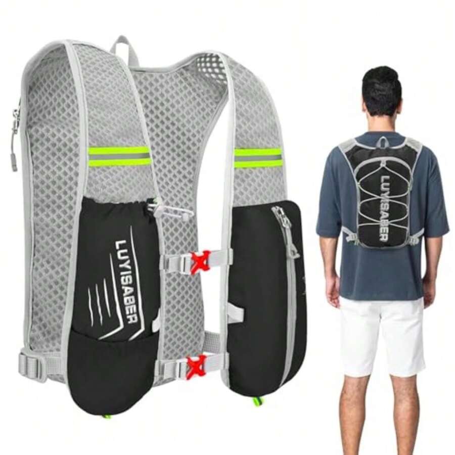 mhjPALAY Mochila de Hidratación Mochila Ligera para Exteriores con 2 litros Vejiga de Agua Chaleco para Correr a Prueba de Fugas para Hombre Mujer Ideal para Hiking Campismo Ciclismo y mássleeping Bags - 219153183 - Ver 1