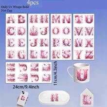32张情人节字母主题UV DTF转印贴纸 - 防水防刮，适用于马克杯、玻璃罐和DIY工艺品，自粘式，一次性使用，心形字母主题派对用品，礼品装饰，节日设计装饰配件，节日图案设计 - 彩色 - 查看 6
