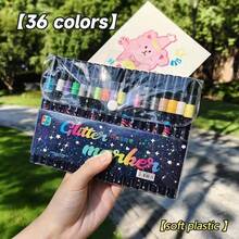 24/48 Colors Glitter Brush Pens, Dual-Tip Dual-Color 1-5mm Soft Bristle Glitter Pens, Suitable For Graffiti, Writing, Glitter Art Crafts, Adult DIY Crafts, Greeting Cards, Birthday Cards, Craft Supplies, Office Supplies, School Supplies, Student Supplies