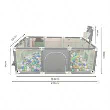 Baby Playpen Activity Center With Baskets And Goals, Blue Color, Net Fabric Design - Gris - 查看 5