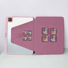 1pc 360° Cartoon Rotating Tablet Protective Case Compatible With Ipad 11 2025/10.9/Air4/5/6/7 2025/10.2/Pro 11/10th/9.7/10.5, Sleep/Wake Function - Book Rotation Single-sided Printing Pink D1004AH - View 23