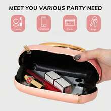 VNIMTI PU Leather Evening Clutch Bag For Women Formal, Women's Handbags Clutch Purse With Shoulder Chain, Handle Purse For Party, Wedding, Gold - Vàng - Xem 2