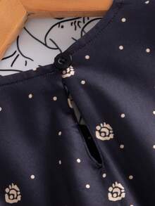 Young Girl Elegant Floral Print Tassel Trim Long Dress, Suitable For Daily, Outdoor, Commute, Vacation, Party, Spring/Summer