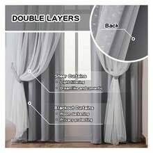 Blackout Curtains 70% Room Darkening - Grey Polka Dot Sheer, 52x95 Inch, 2 Panels With Grommets - Bedroom Decor For - 如圖19 - 查看 2