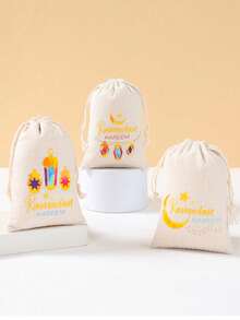 6Pcs Ramadan Kareem Linen Gift Bag,Drawstring Bag With Moon Lantern Design,Gift Wrapping Bag,Gift Packaging Bag,Storage Bag,Islamic Muslim Party Favor Bag,EID Mubarak Decorations,Eid Al Adha Gift,Ramadan Kareem Party Supplies,Ramadan Mubarak Decorations,Ramadan Decorations For Home,Organization And Storage - Multicolor - View 7