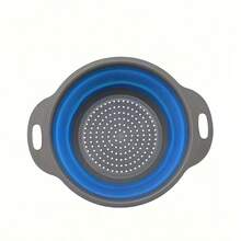 1pc/2pcs/3pcs Foldable Drain Basket Set, Minimalist Multi-Functional Washing Fruit Vegetable Pasta Drainer Kitchen Tool, Space-Saving Dish Vegetable Draining Rack, Essential For Back To School - Blue - View 17