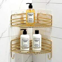 Bathroom Triangle Shelf, No Drill Shower Caddy, Can Store Shampoo, Body Wash, Etc., Home Bathroom Decor, Summer Bathroom Storage Essential - Multicolor - View 2