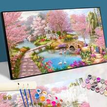 طقم الرسم بالأرقام للكبار - 27.6 * 15.7 بوصة، بدون إطار، طقم الطلاء السهل DIY، حرفة فنية لديكور المنزل، هدية مثالية لأعياد الميلاد، عيد الأب، عيد الميلاد، عيد الأم وعيد الحب - متعدد الألوان - مشاهدة 7