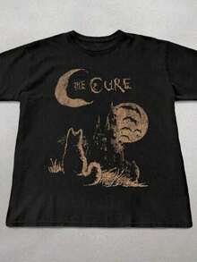 Tv Girl Cat Shirt, Who Really Cares Album Tee, Cute Indie Band Tee, Gifts For Her, Cat Tshirt, Cat L - 黑色 - 查看 1