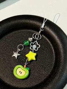 1个苹果造型祝福吊坠，可爱手机壳挂饰，包包装饰，防丢USB挂件，手机挂绳，兼容安卓及大多数智能手机，送给母亲、家人、朋友、孩子、生日、节日的礼物 - 彩色 - 查看 12