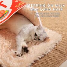 1pc Versatile Cute Cat Bed, Soft & Comfortable Semi-Enclosed Pet Bed With Removable & Pullout Cat Mat, Cookie Shaped - Multicolor - View 8