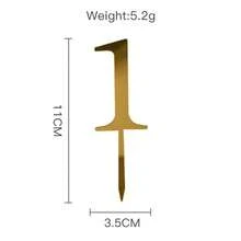 新款0-9岁生日快乐蛋糕顶层金色亚克力婚礼蛋糕顶层儿童生日派对节日蛋糕用品性别揭晓派对用品 - 彩色 - 查看 7