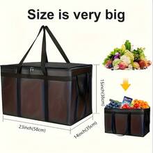 ZBEZBE Insulated Food Delivery Bags, XXXL Hot And Cold Pizza Delivery Bags, Commercial Large Capacity Insulated Bags, Doordash Catering Cooler Bags, Party Warmers - màu đen - Xem 4