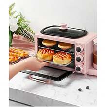 mhjElectric Breakfast Coffee Maker Frying Pan Pink 4 In 1 Machine Multifunction Mini Oven Household Bread Pizza Oven Frying Pan Waffle Machinesleeping Bags - 219165114 - Ver 5