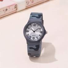 Reloj de cuarzo con estampado de camuflaje para hombres y mujeres, estilo deportivo - Gris - Ver 5