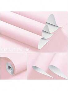1卷加厚防水自粘墙纸 - 易撕易贴，经久耐用，防油，可移除墙贴，适用于卧室和橱柜装饰 - 淺粉色 - 查看 10