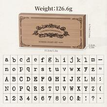 [4 Styles Available] 70pcs/Box Wooden Stamp Set, Uppercase & Lowercase Letters + Numeric Symbols, DIY Creative Stationery, Handmade Gift - one-size - View 12