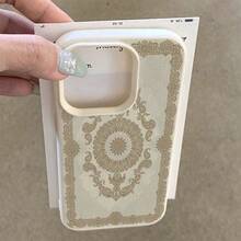 1 ốp lưng điện thoại chất liệu TPU họa tiết retro châu Âu, tương thích với iPhone 17 Pro Max/17/16 Pro Max/15/13/12/11, S20 FE/A15/S24/A55, Redmi Note 11/12/13 Pro, bảo vệ toàn diện chống rơi vỡ, mềm mại. - trắng - Xem 3