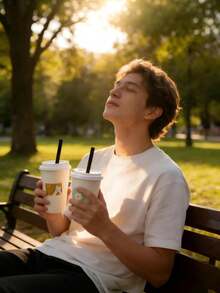 DIY自粘图案纸吸管和纸杯，随机花朵和握手图案，加厚设计，适用于咖啡、茶、聚会、办公室和家庭使用。 - 彩色 - 查看 6