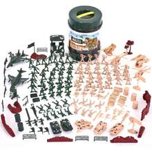 JOYIN Military Soldier Playset Army Men Play Bucket Army Action Figures Battle Group Deluxe Military Playset with Army Men, Aircrafts, Helicopters, Tanks with Bucket (164 Piece),37642714 - Tipo de Enchufe A Japonés (100V) - Ver 1