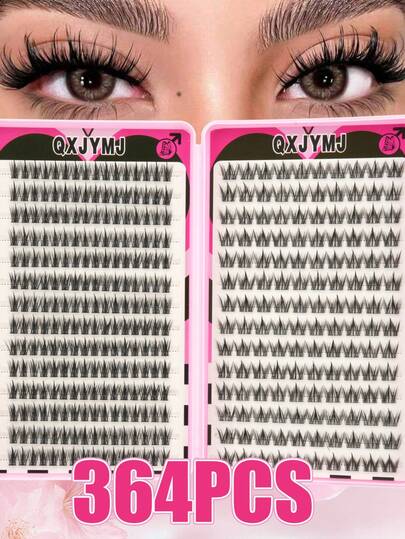 Large-Capacity Eyelash Booklet With 364 D-Shaped Curled Mink False Eyelashes. Suitable For Various Eye Makeup Looks, Soft, Natural, Long, And Curled Lashes For Long-Lasting Extensions. The Large Capacity Makes Your Eyes Appear Larger. Perfect For Everyday Wear, Travel, Photography, Parties, Weddings, Music Festivals, And Makeup. Soft And Long Lashes For Personal Use.