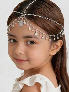 Girl's Luxury Bridal Headchain, Fashionable Bohemian Style Wedding Headpiece, Gold Headpiece, Student Supplies, Girls' Accessories - Multicolor - View 9