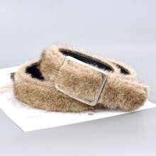 1 chiếc thắt lưng da lộn dành cho nữ, phụ kiện thời trang đa năng, phù hợp với váy, quần jeans, thắt lưng khóa trang trí sang trọng. - A - Xem 9