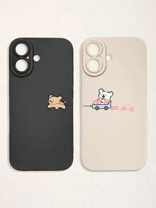 Bộ 2 ốp lưng điện thoại hình cặp cún dễ thương chủ đề Valentine, màu đen và be, chất liệu silicon mờ chống sốc, bảo vệ ống kính, hình trái tim, hình chó, phụ kiện dùng hàng ngày và làm quà tặng, ốp lưng đồng bộ, phụ kiện quà tặng, tương thích với iPhone - Nhiều màu - Xem 47