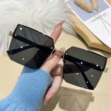 1 para klasycznych, dużych, modnych okularów damskich, w eleganckich, jednolitych kolorach, z poliwęglanu, modnych okularów, odpowiednich na każdą porę roku - Wielokolorowe - Zobacz 8