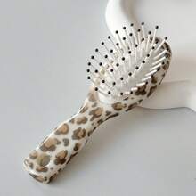 1支创意水转印彩色刷槽设计迷你便携空心梳，塑料材质，干湿两用，适合日常户外旅行，宿舍必备，返校季化妆工具，学生床底化妆品收纳，宿舍梳妆台，梳子，发刷，美发配件，夏季美妆旅行必备