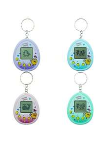4 Color Random  Electronic Pet Toy, Black & White Screen, Handheld Mini Game Console Pendant, Virtual Pet Raising, Electronic Game Machine Toy, Personalized Heart-Shaped Appearance, Portable Design (Can Be Used As Keychain/Bag Charm), Holiday/Halloween/Christmas/School Gift - Multicolor - View 10