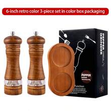 1pc Pepper Grinder, Household Salt Grinder, Wooden Spice Grinder, Manual Pepper Mill, Spice Crusher, Reusable Spice Bottle, Suitable For BBQ, Picnic, Camping, Kitchen Tool, Valentine's Day Gift, Kitchen Decor