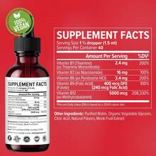 Vitamin B12 And B6 Liquid Dropss, B12 Sublingual Vitamin B Complex - B 12 Vitamin 5000mcg - B12 Methylcobalamin With 27, 200 Mcg, Raspberry Flavor, 2.03oz - 1 - Xem 6