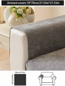 1pc Sofa Cover, Modern Minimalist Chenille Slip-Resistant, Waterproof Sofa Seat Cushion, Machine Washable, Pet-Friendly, For Bedroom, Office, Living Room, L-Shaped Sofa, All Seasons - Moon Gray - View 14