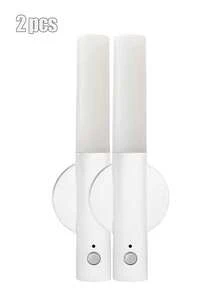 4/3/2/1 件木质壁灯带运动传感器夜灯,磁性壁灯,智能可充电 LED 棒灯,USB LED 夜灯,运动传感器壁灯和无线壁灯,便携式楼梯夜灯,木质壁灯,电池供电橱柜灯,橱柜下灯,用于运动检测的楼梯灯,适用于家庭卧室、走廊、厨房和浴室壁灯,防撞、防摔夜灯 - 彩色 - 查看 20