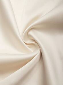 优雅不对称交叉涤纶衬衫，收腰设计，显瘦，适合办公室穿着，春夏皆宜。 - 杏色 - 查看 4