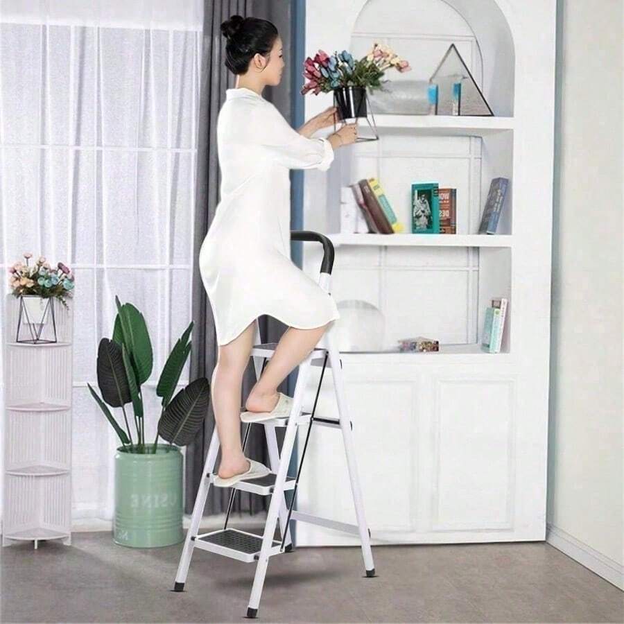 Escalera Plegable De 4 Peldaños, Aluminio, Escalera de Tijera para Interior y Exterior, Portátil Multifuncional.escalera plegable/muebles/escalera/escaleras plegable portátil - por defecto - Ver 1