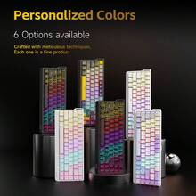 AJAZZ NK68 V2 Wired Mechanical Keyboard, 68 Keys, Portable With Ribbon Cable, Hot-Swappable Switches, 17 RGB Lighting Effects, 6 Color Options, Suitable For Gaming And Office - NK68 V2 - View 3
