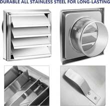 Funmit 4" Dryer Vent Cover For Exterior Wall Vent Hood Outlet Airflow Dryer Air Vent With Screen Includes 4 Screw For Easy Installation (White) - ColorB - View 4