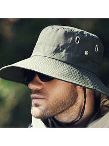 1 chiếc mũ chống nắng mùa hè nhiều màu sắc dành cho cả nam và nữ, kiểu mũ xô đa năng, mũ cao bồi miền Tây, mũ thoáng khí chống tia UV thích hợp cho du lịch và leo núi. - xanh quân đội - Xem 5